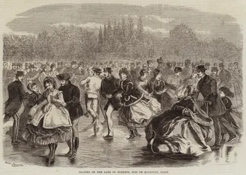 Skating on the Lake of Suresne, Bois de Boulogne, Paris